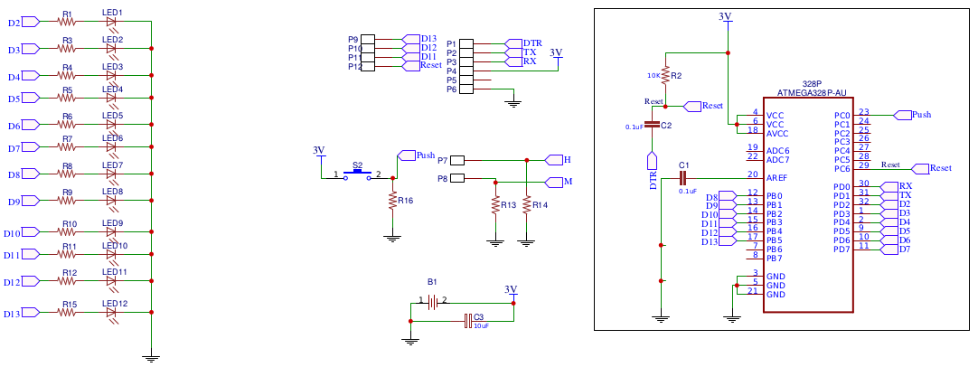 Arduino clock GERBERS PCB circuit